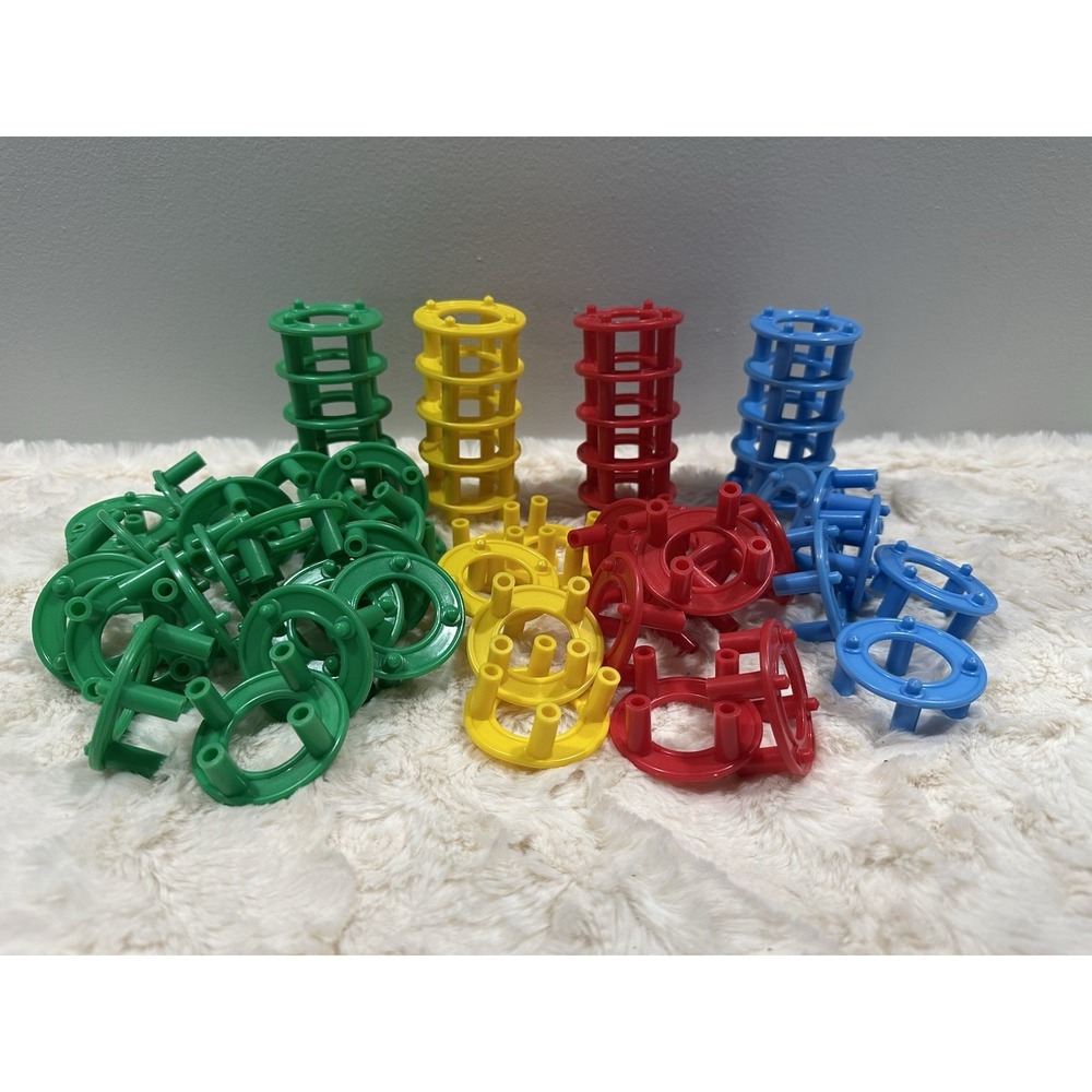 Large‎ Lot Vintage Slinky Ringa Majigs Creative Building Toy Play Rings Toy